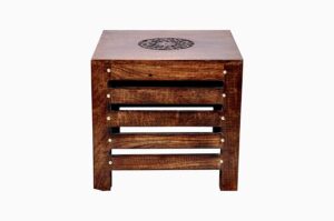 wooden Hand Made stool Brown